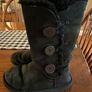 Ugg Bailey button tall black boot size wms 7